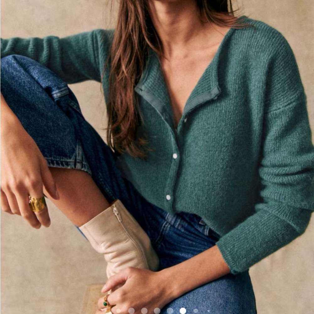 Sezane Gaspard cardigan/sweater in sage. Size small